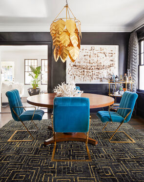 Gatsby - Flint / Gold: Patterned Area Rugs & Carpet Tiles by FLOR