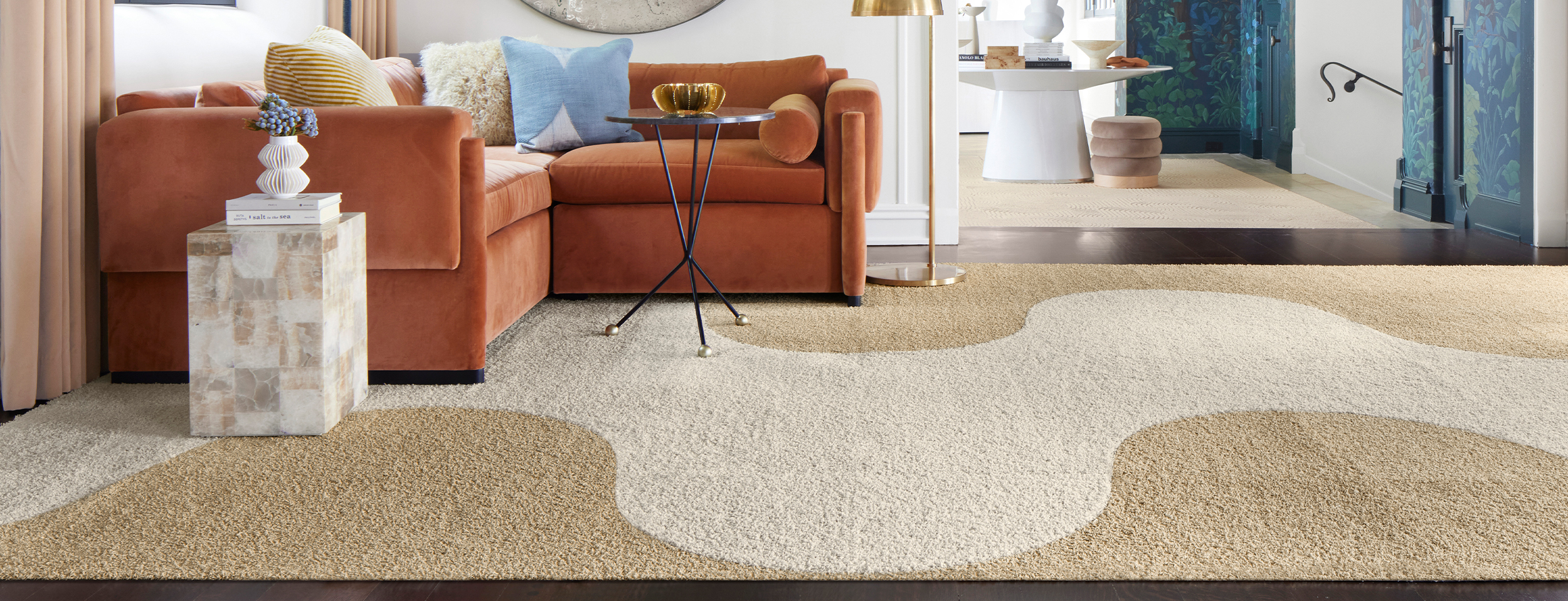 In the Deep - Frost / Bone: Solid Color Area Rugs & Carpet Tiles by FLOR